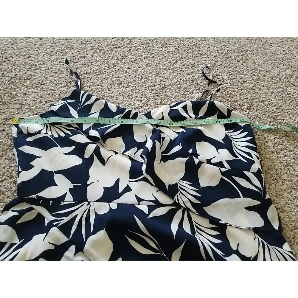 Banana Republic Women's Floral Adjustable Spaghetti‎ Strap Dress Size 14 Lined